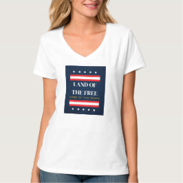 自由の国、勇敢な者の家 7月4日 Tシャツ