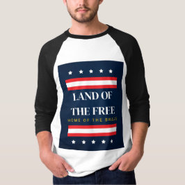 自由の国、勇敢な者の故郷 7月4日 Tシャツ