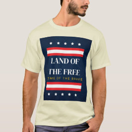 自由の国、勇敢な者の故郷 7月4日 Tシャツ