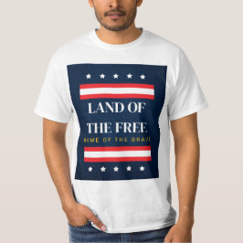 自由の国、勇敢な者の故郷 7月4日 Tシャツ