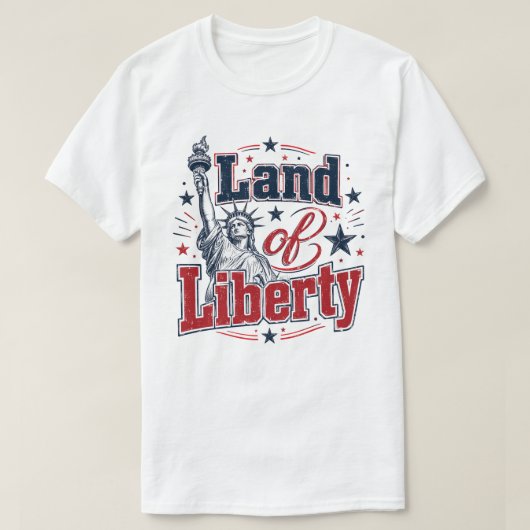自由の国 – 愛国的な7月4日 Tシャツ (デザイン正面)