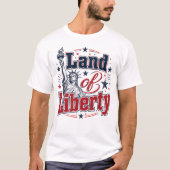 自由の国 – 愛国的な7月4日 Tシャツ (正面)