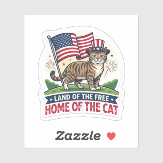 自由の国、猫の故郷、愛国ハット シール (シート)