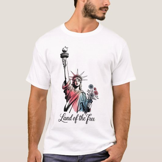 自由の国 第4回独立記念日 愛国 Tシャツ (正面)