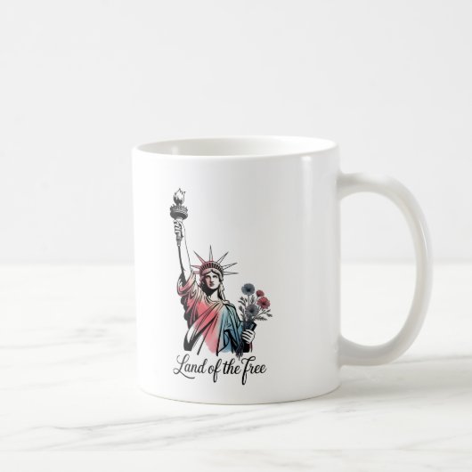 自由の国 第4独立記念日 愛国 コーヒーマグカップ (右)