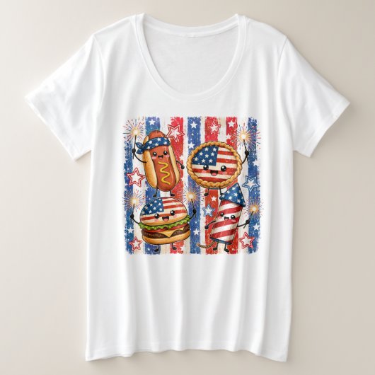 自由の国、自由の250年 プラスサイズTシャツ (デザイン正面)