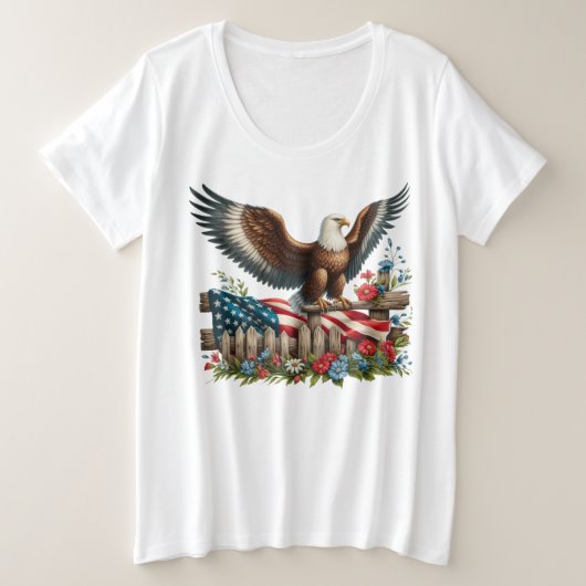 自由の国、自由の250年 プラスサイズTシャツ (デザイン正面)