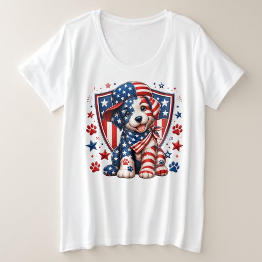 自由の国、自由250年 プラスサイズTシャツ (デザイン正面)