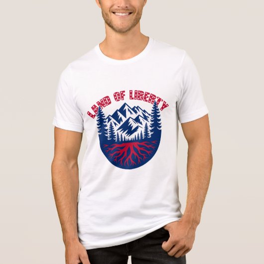 自由の土地 愛国的なマウンテンシャツ トライブレンドTシャツ (正面)