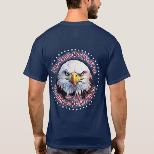 自由の地のアメリカワシントン・イーグル Tシャツ (裏面)