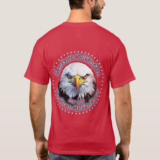 自由の地のアメリカワシントン・イーグル Tシャツ (裏面)