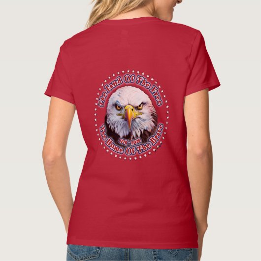 自由の地のアメリカワシントン・イーグル Tシャツ (裏面)