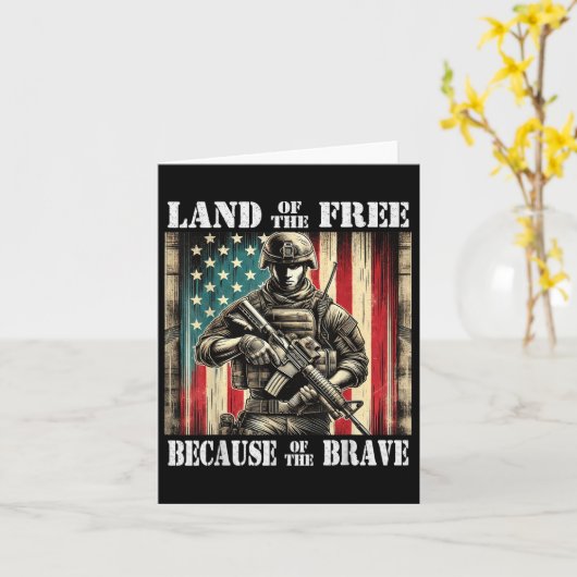 自由の大地 勇敢な軍事退役軍人の日 記念 カード (黄色い花)
