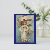 自由の女の子が私の国を歌う ポストカード (スタンド正面)