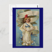 自由の女の子が私の国を歌う ポストカード (正面/裏面)