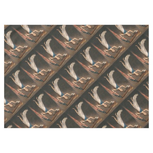 自由の女性のワシの米国旗米国の油絵 テーブルクロス (正面(横))