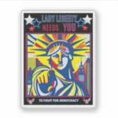 自由の女神が必要だ！ブラックBGは寡頭政権と戦う シール (正面)