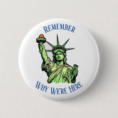 自由の女神ここにピンしている理由を覚えている 缶バッジ (正面)