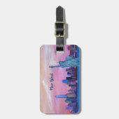 自由の女神とのマンハッタンスカイライン ラゲッジタグ (正面縦)