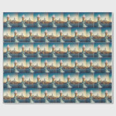 自由の女神とアイスクリームコーン ラッピングペーパー (フラット)