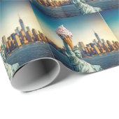 自由の女神とアイスクリームコーン ラッピングペーパー (ロールコーナー)