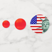 自由の女神とアメリカ国旗の紙吹雪 コンフェッティ (裏面)