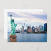 自由の女神とワールドトレードセンター ポストカード (正面/裏面)