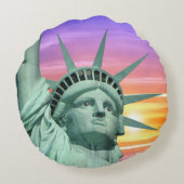 自由の女神と日の出 ラウンドクッション (裏面)