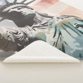 自由の女神と米国国旗 シェルパブランケット (3/4)