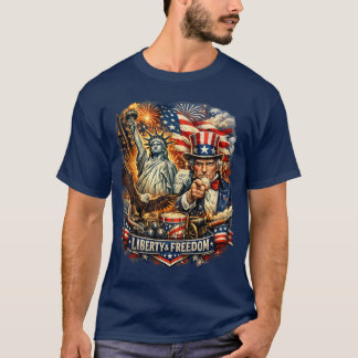 自由の女神と自由のTシャツ Uncle Sam Tシャツ