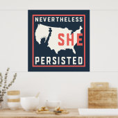 自由の女神にもかかわらず、彼女は固執した ポスター (キッチン)