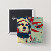 -自由の女神に抵抗して下さい 缶バッジ (正面&裏面)