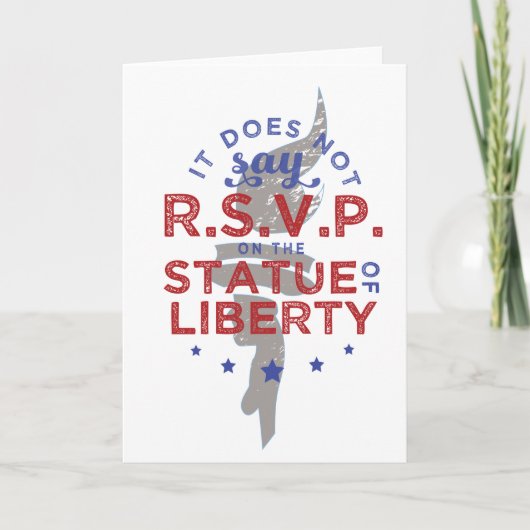 自由の女神に「RSVP」とはい書いていない 招待状 (正面)