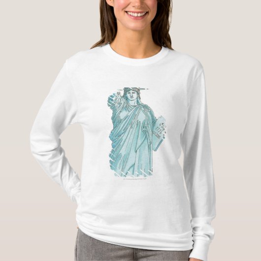 自由の女神のイラストレーション Tシャツ (正面)