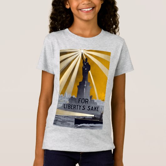 自由の女神のトーチ & アメリカ海軍 第二次世界大戦 Tシャツ (正面)