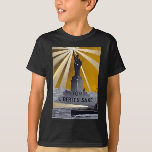 自由の女神のトーチ & アメリカ海軍 第二次世界大戦 Tシャツ (正面)