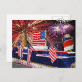 自由の女神のフロートと旗を掲げたパレード, ZSSG ポストカード (正面/裏面)