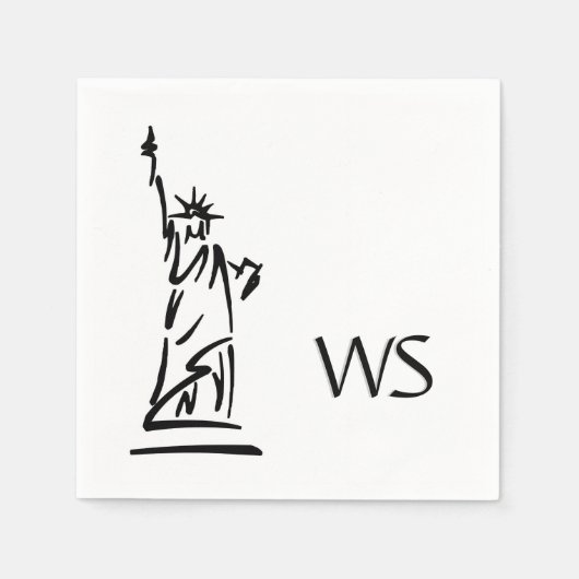 自由の女神の初期化 スタンダードカクテルナプキン (正面)