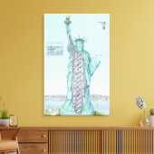 自由の女神の断面イラストレーション キャンバスプリント (インサイチュ (リビング))