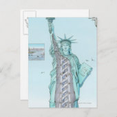 自由の女神の断面イラストレーション ポストカード (正面/裏面)