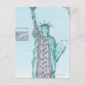 自由の女神の断面イラストレーション ポストカード (正面)