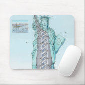 自由の女神の断面イラストレーション マウスパッド (マウス)