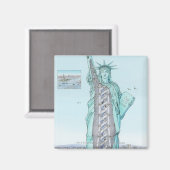 自由の女神の断面イラストレーション マグネット (正面/裏面)