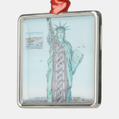 自由の女神の断面イラストレーション メタルオーナメント (左)