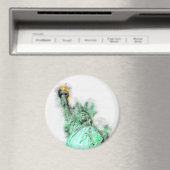 自由の女神の水の色クローズアップポートレート マグネット (インサイチュ (食洗機))