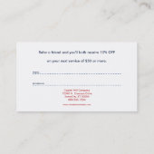 自由の女神の紹介プログラム 紹介カード (裏面)