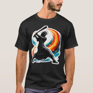 自由の女神の野球バット Tシャツ