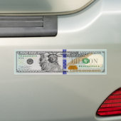 自由の女神の100億ドル札 バンパーステッカー (車上)