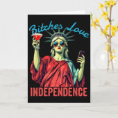 自由の女神のEs Love Independence Funny July 4th Statue O カード (黄色い花)