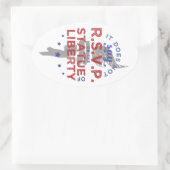 自由の女神への出欠は言わない 楕円形シール (バッグ)